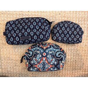 Bundle of (3) Vera Bradley cosmetic bags. $89